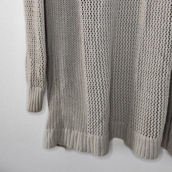 Athleta Open Knit Cardigan Light Grey Size XS Athleisure Women's Cotton Nylon - Picture 7 of 14